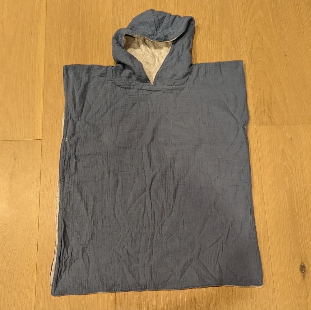 Blue Hooded Poncho for toddler